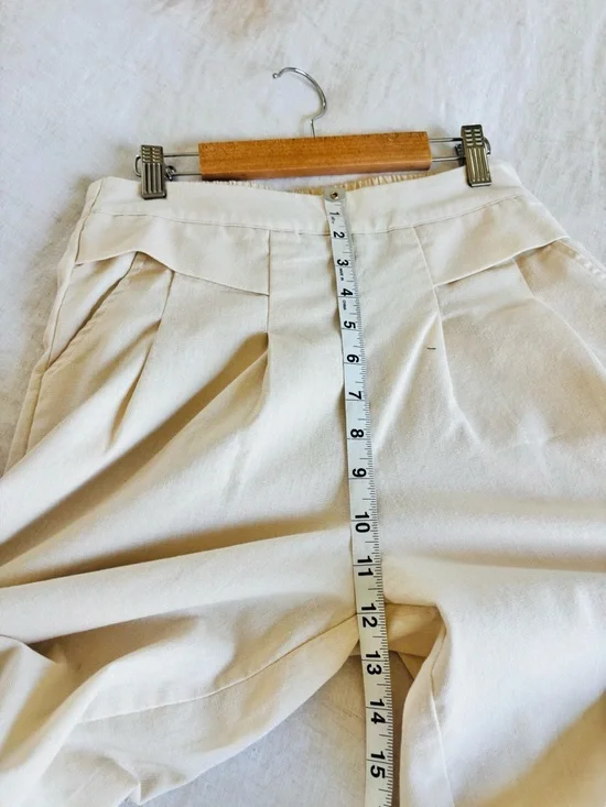 Cream High-Waist Wide-Leg Cropped Pants - Picture 4 of 5
